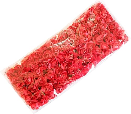 Mini flores de papel de 0.5 pulgadas para manualidades, rosas de papel para álbumes de recortes, flores de papel con tallos de alambre, flores