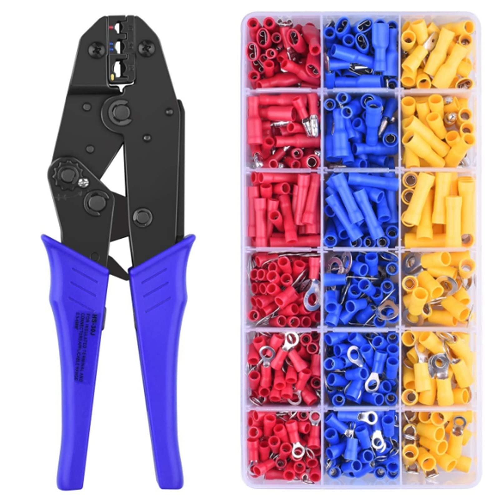 Pince à sertir HS-30J Outils à Main spéciaux multifonctionnels électriciens 0.5-6mm² Terminal de 700pcs pré-isolé à Froid pressé à Froid