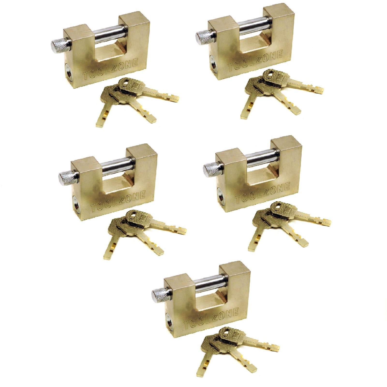 70mm Shutter Padlock/Lock / 3 keys Security Solid Shed Garage Storage x 5