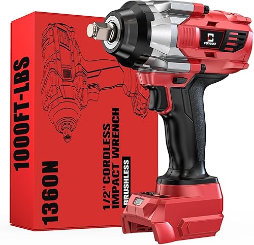 Llave de impacto inalámbrica de 12 pulgada compatible con batería Milwaukee de 18 V, pistola de impacto de alto par sin escobillas con par de 1000