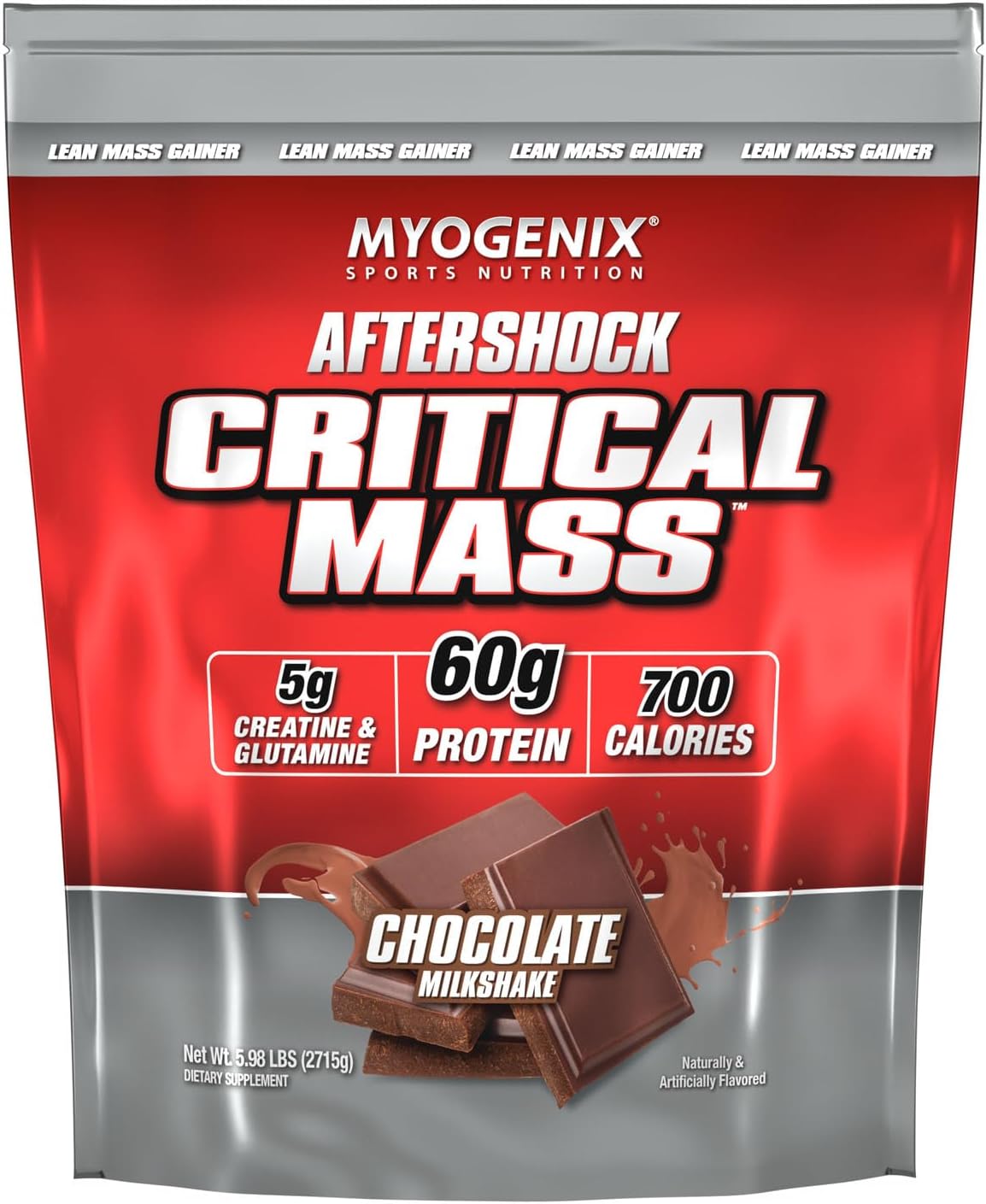 Myogenix Critical Mass Gainer – Muscle Mass Weight Gain Supplement, Zero Lactose Whey Protein Powder – Anabolic Whey Protein – Chocolate (5 lbs)