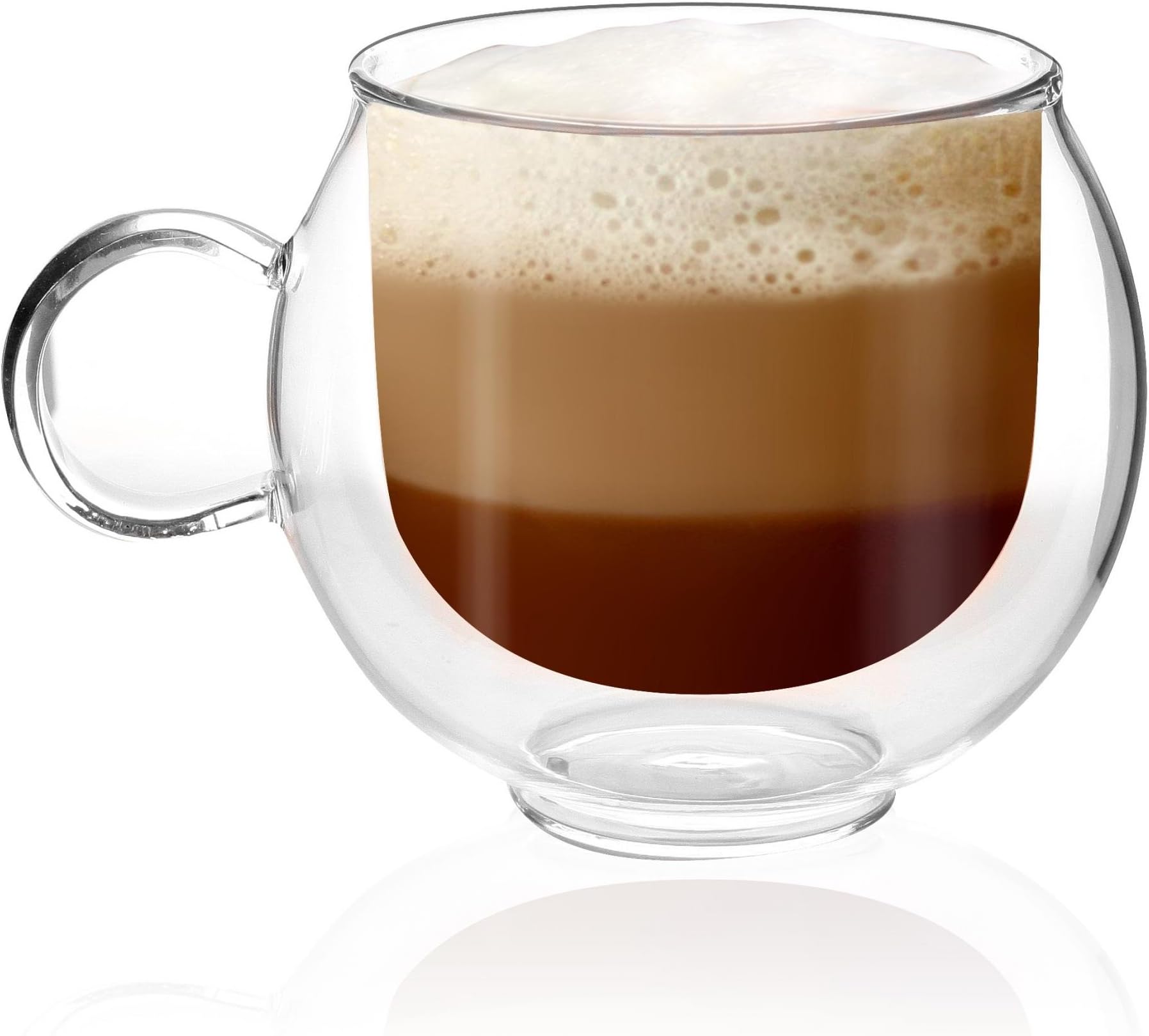 Vialli Design Double Walled Tea Coffee Glass 220 ml, for serving hot or cold drinks