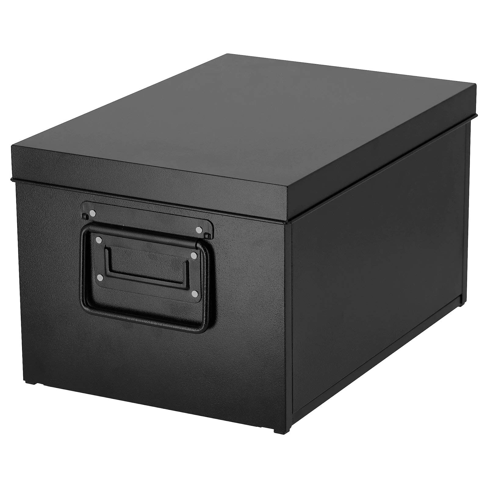 Ikea Rectangular Box with Lid (Black, 25x35x20 cm, 9¾