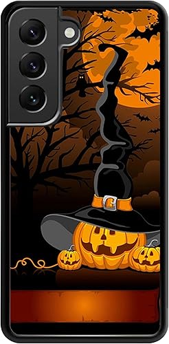 Funda para Samsung Galaxy S22 - Funda de teléfono con patrón de sombrero de bruja de calabazas de Halloween - Funda de TPU con protección de
