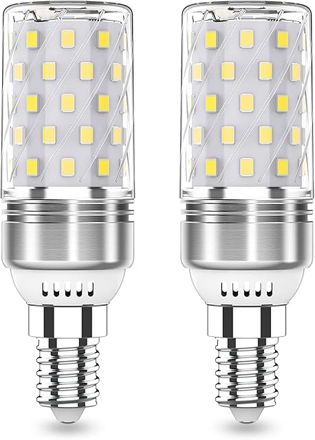 RuLEDne E14 LED Bulb 5W, Cool White 6000K Small Edison Screw Corn Lights, 50W Halogen Incandescent Equivalent, Non Flicker, Non-dimmable, Power Saving E14 Cooker Hood Bulbs, 2 Pack