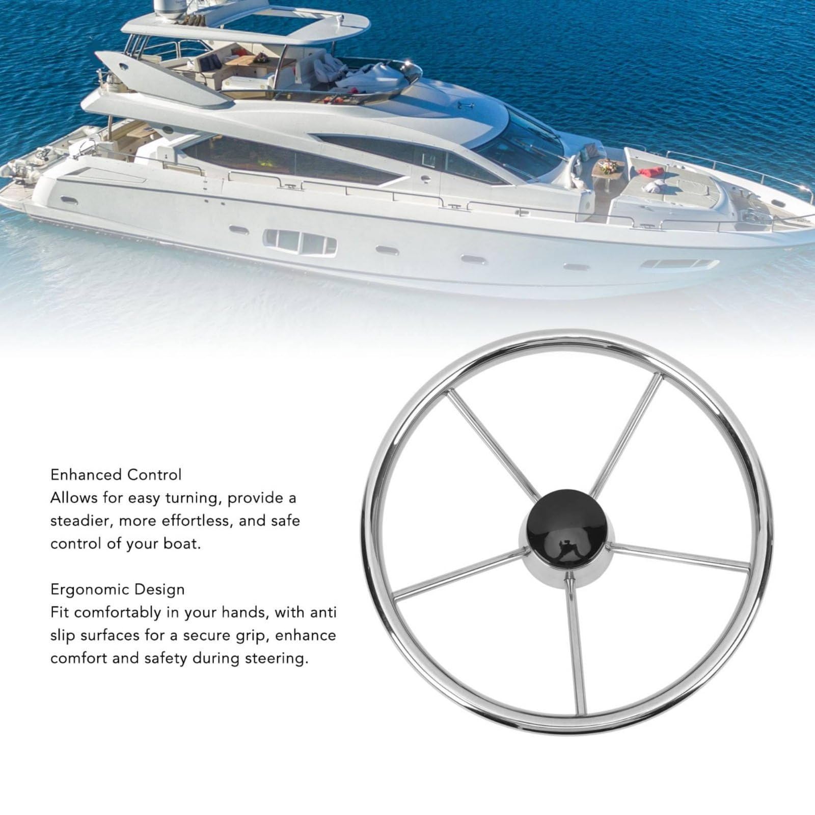 predolo Volante Marino in Acciaio Lucidato Resistente Alla Corrosione Volante in Acciaio 5 Razze per Proprietari di Yacht, Barca