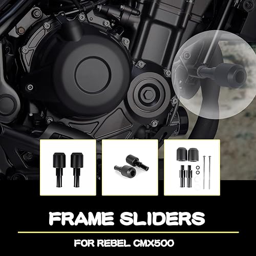 Miniatura 3 de Motocicleta CMX500 Rebel Parts 17-23, CNC marco de aluminio deslizante protector de motor anti choque almohadilla carenado lado caída kit para