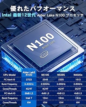 Amazon.co.jp: ミニpc n100 高速動作 mini pc n100 最大3.4GHz