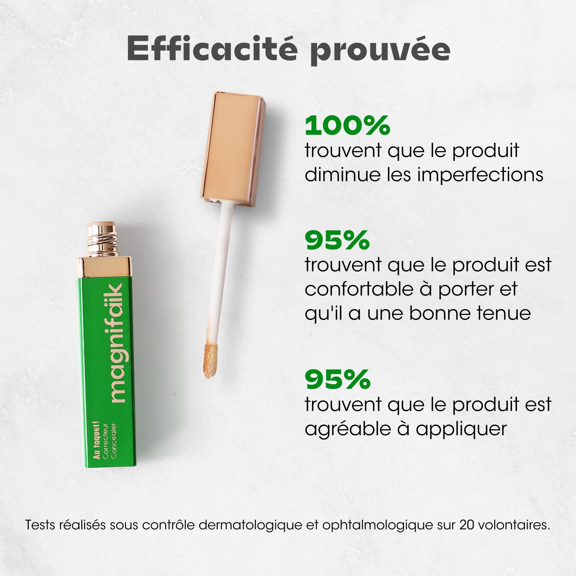 Magnifaïk - Correcteur - Masque Cernes, Rougeurs et Imperfections - Haute Couvrance - Peau medium claire, sous ton beige rosé - 99,5% ingrédients d'origine naturelle - 6,5 ml (20BR, Normal)