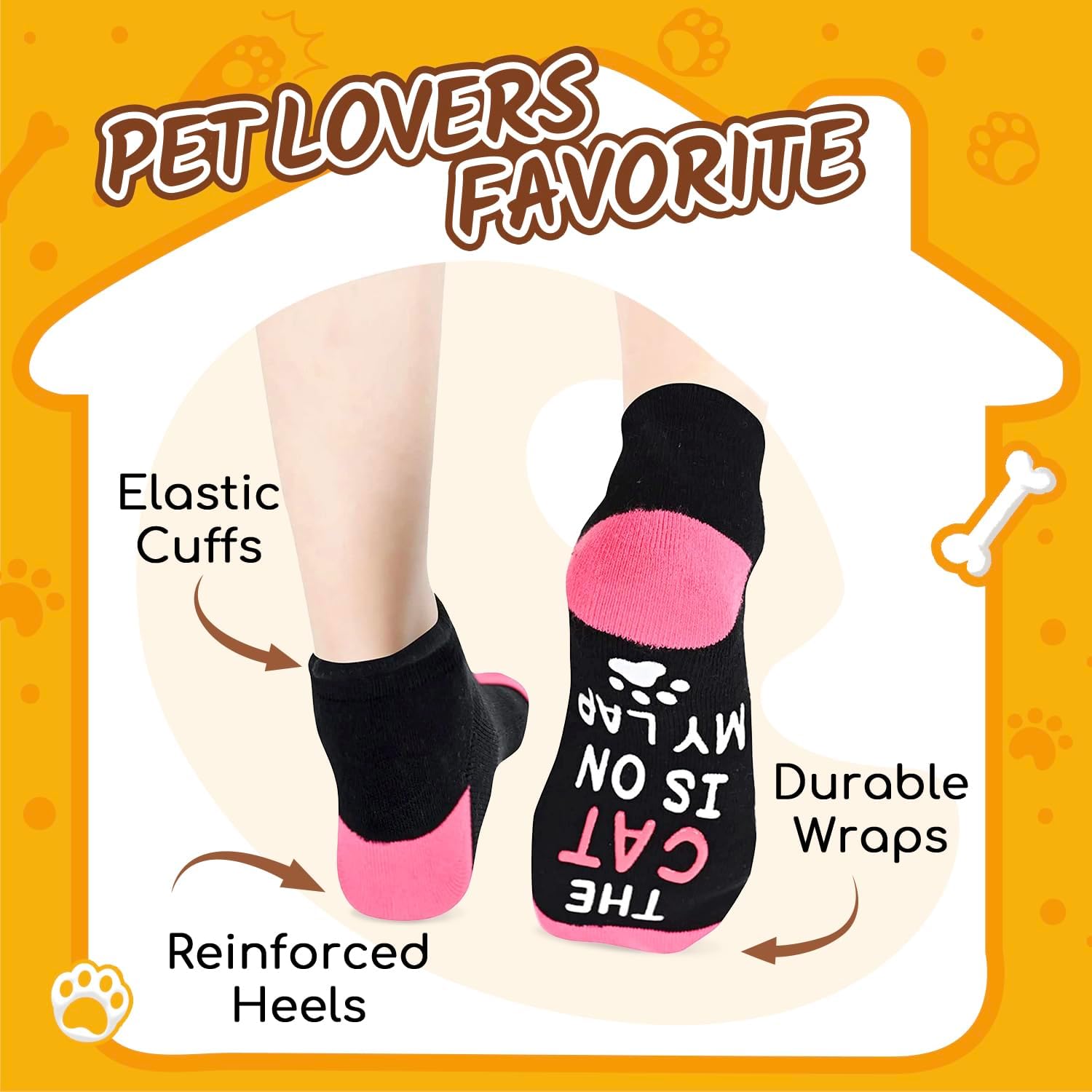 Cat Dad Dog Mom Gifts - Funny Crazy Socks for Women Men, Cat Dog Lover Gift Ideas - Image 3