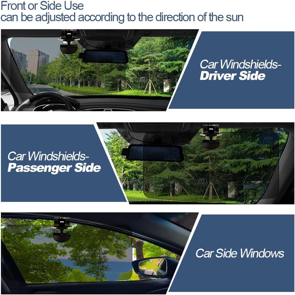zxbaers Polarized Sun Visor Extender for Car, Car Visor Extender Sun Blocker, Anti Glare Visor for Cars, Cover LED Light, Safe Driving, Universal, UV Protector