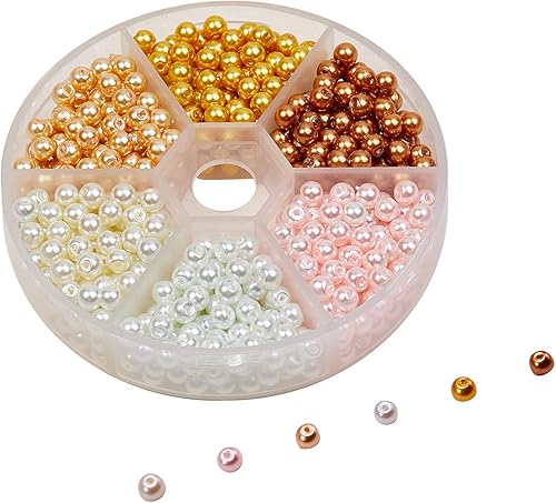 Miniatura 2 de LiQunSweet 0.157 in 650pcsbox Ambiental teñido redondo de cristal perla perlas sueltas surtido lote para la fabricación de joyas