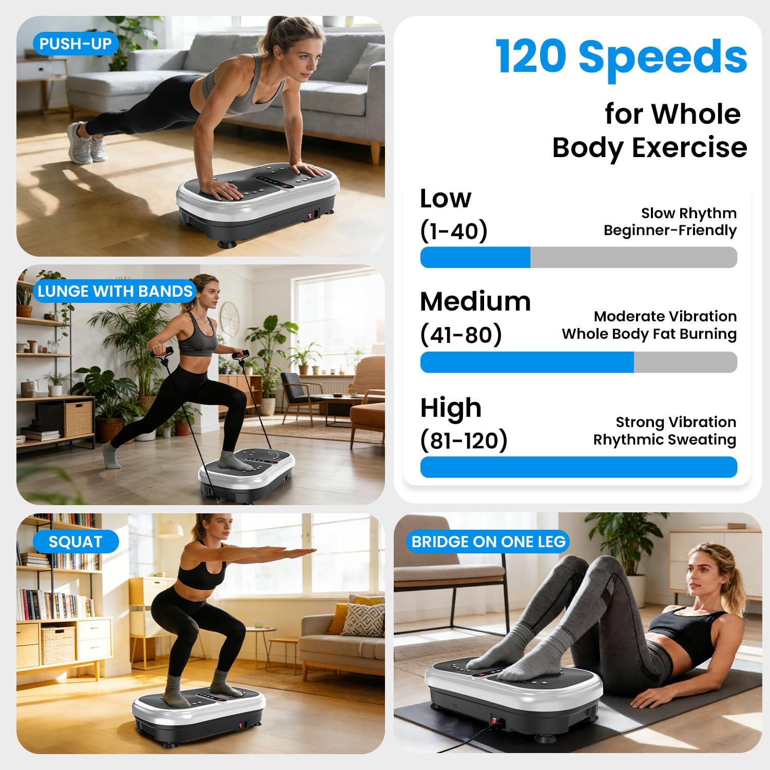 AXV Vibration Plate Fitness Platform Exercise Machine Vibrating Shaking Full Body Shaker Workout Vibrate Stand Shake Board Sport Gym for Weight Loss Fat Burner for Women Men