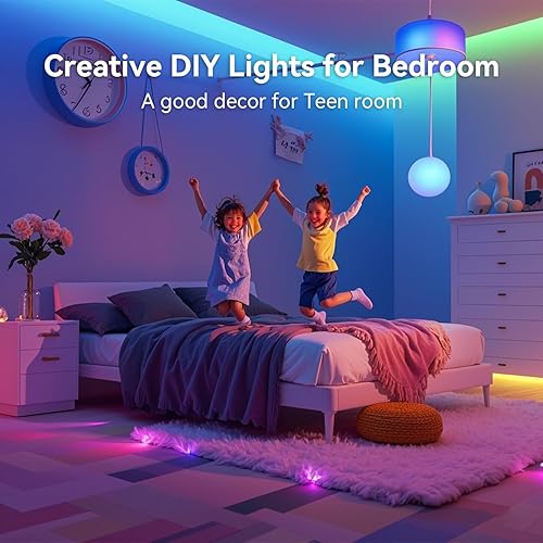 Miniatura 3 de CHARKEE Tira de luces LED de 130 pies (2 rollos de 65.6 pies), ultra largas RGB 5050 que cambian de color, kit de tiras de luz LED con control