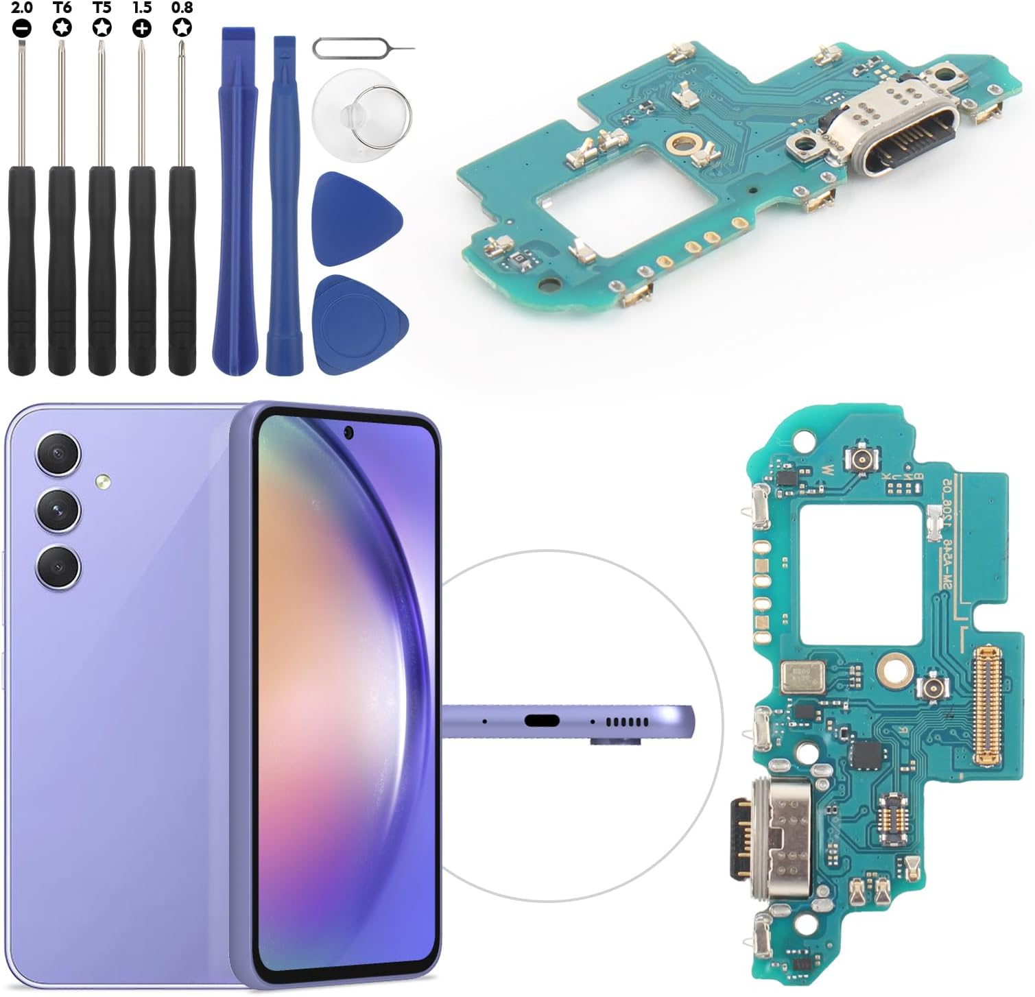 Dock Connector for Samsung Galaxy A54 5G Charging Port Flex Cable Replacement for Samsung Galaxy A54 5G A546U USB Charger Dock Board Connector with Tools (Black)