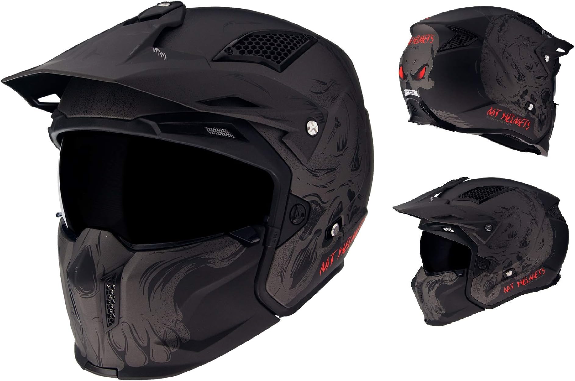 MT Streetfighter Helmet (Matt Black/Grey,M)