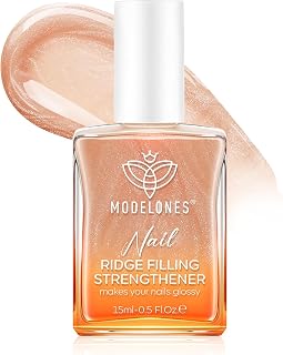 modelones Nail Strengthener, 8-in-One Nail Ridge Filler Base Coat Jelly Nude