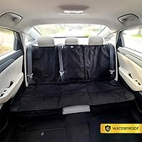 Vista 2 de Protector de Asiento para Auto, Funda para Asientos de Niños en Coches Impermeable, 3 Cinturones Traseros Funcionales, Cojín para Asiento de Bebé