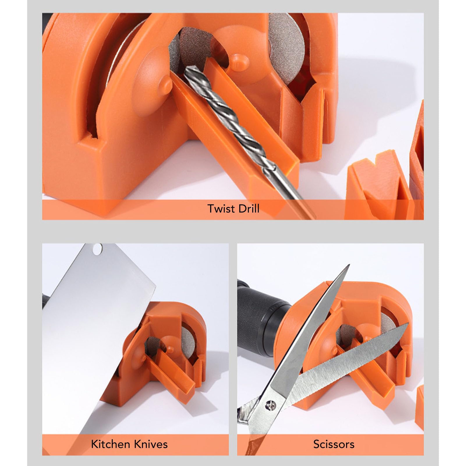 Affilatrice per punte da trapano, affilatrice multiuso per tutte le punte, affilatura rapida in 5 secondi, utensile per affilatura portatile per punte da trapano con 10 dischi e 3 utensili ausiliari