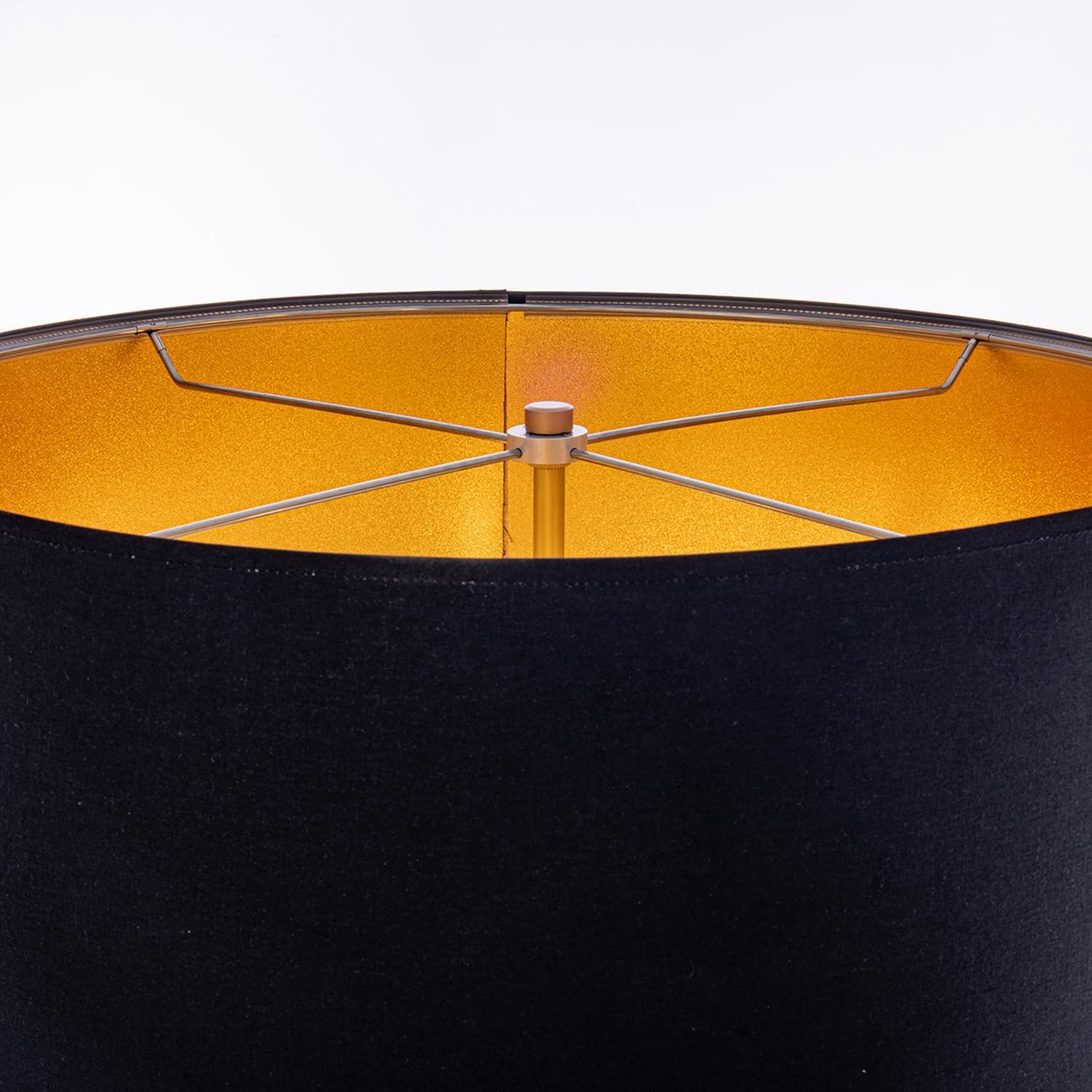 Close-up of the lamp's shade interior and frame