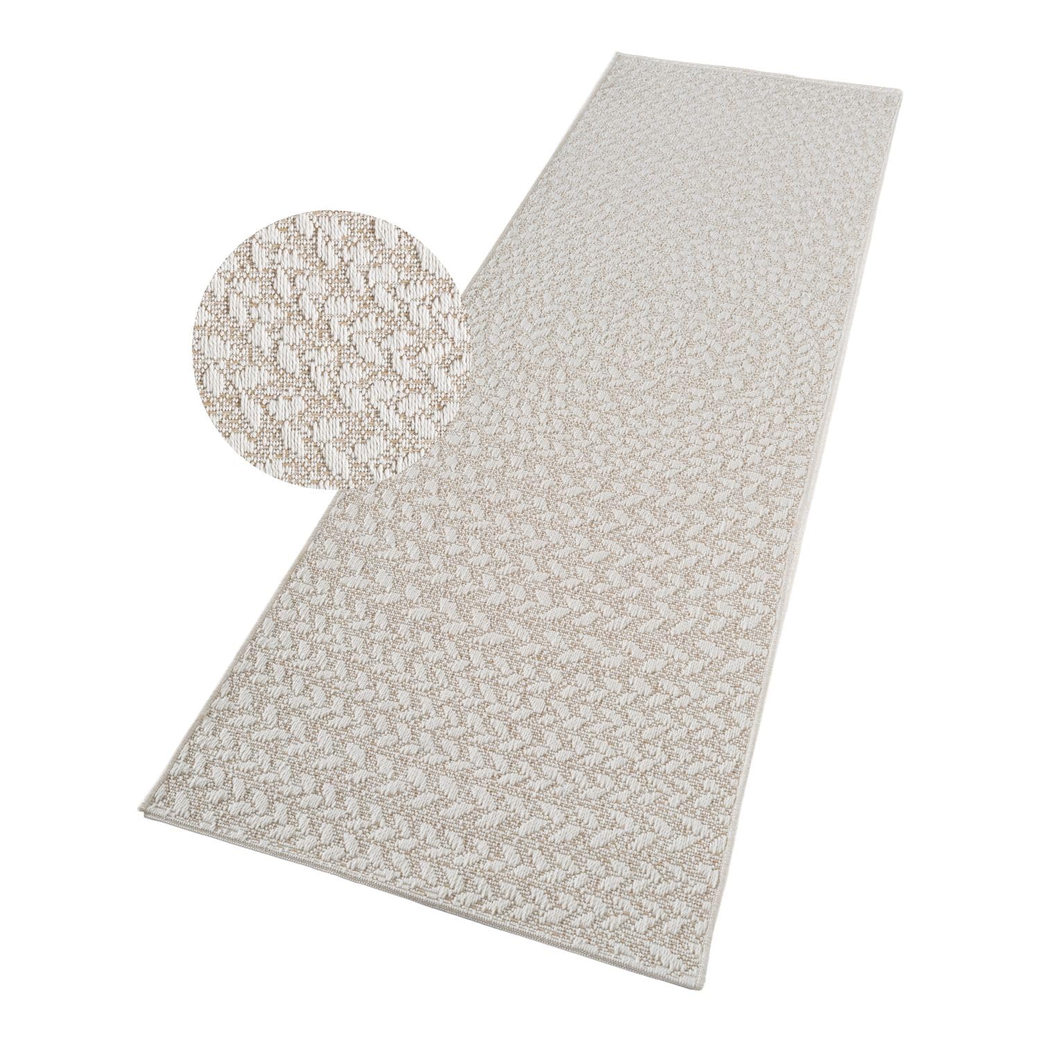 TT Home Tappeto Da Esterno Impermeabile Giardino Camera Da Letto Corridoio Aspetto Naturale Di Sisal Design Geometrico Boho, Dimensione:80x250 cm