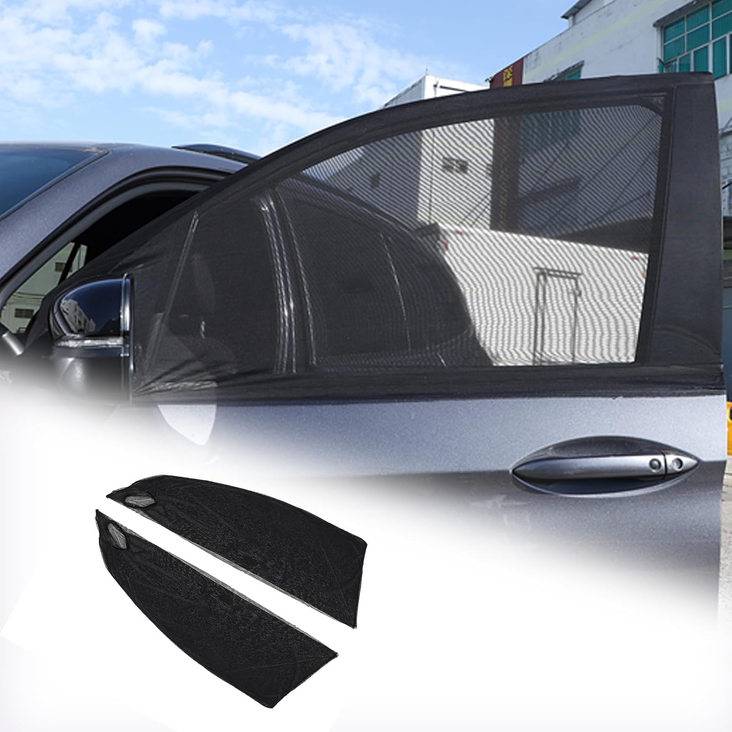 Car Side Window Sun Shades Compatible with Honda Pilot 2016-2022, Blackout Mesh Window Cover, Breathable, Privacy, Super Stretchy