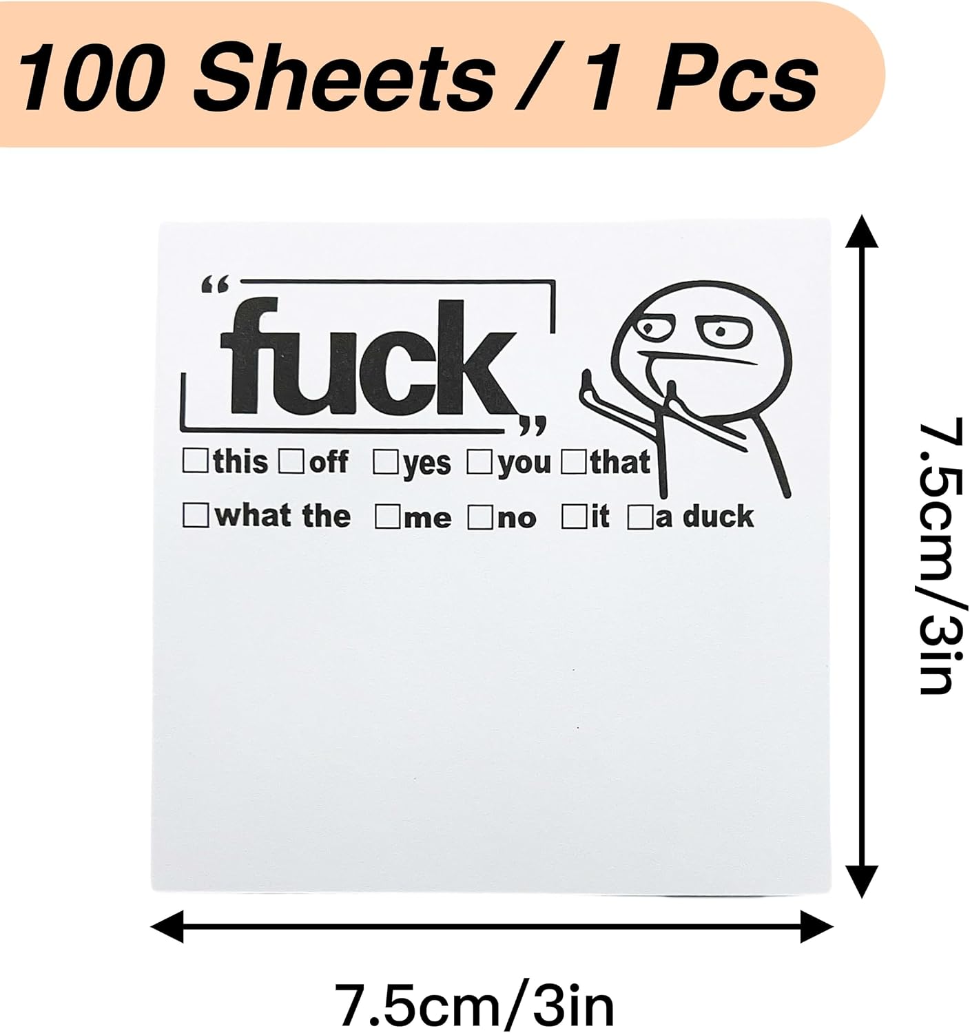 Funny Sticky Note What The F*ck Sticky Notepad, Oh, for Fuck's Sake Novelty Notepads, Funny Post it Notes, Office Desk Accessory Gifts, 100pcs Funny Stickers (4 Pcs) image 2