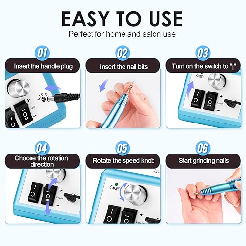 Miniatura 98 de Subway - Taladro de uñas profesional, lima eléctrica para uñas acrílicas y de gel, 20000 rpm, herramientas de manicura y pedicura para profesionales