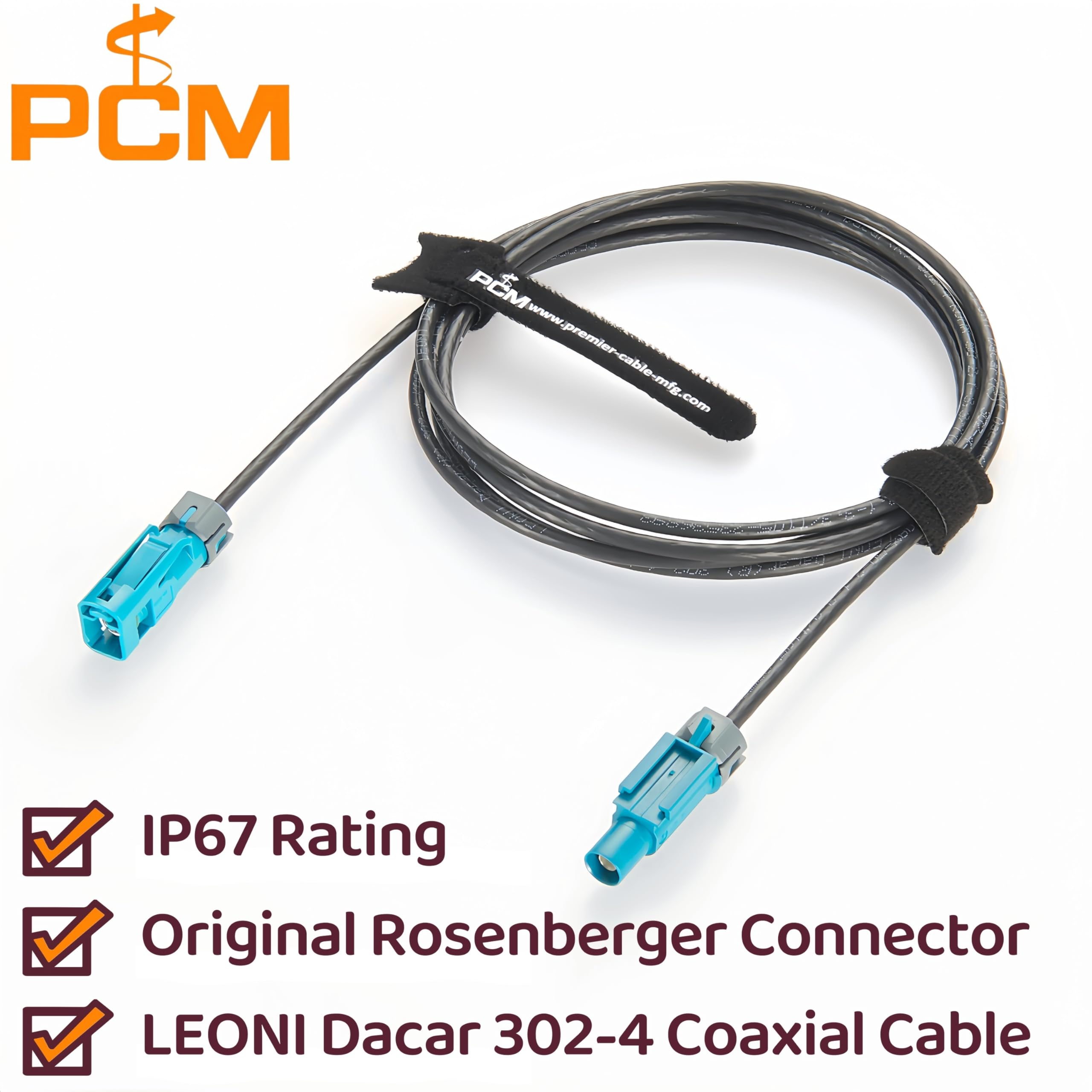 Fakra Antena Rosenberger - Cable coaxial RF impermeable IP67, conector Z macho a hembra, cable de extensión 59Z176-C01-Z a 59Z163-003-Z para cámaras FPD-Link III/GMSL2 (2 m)