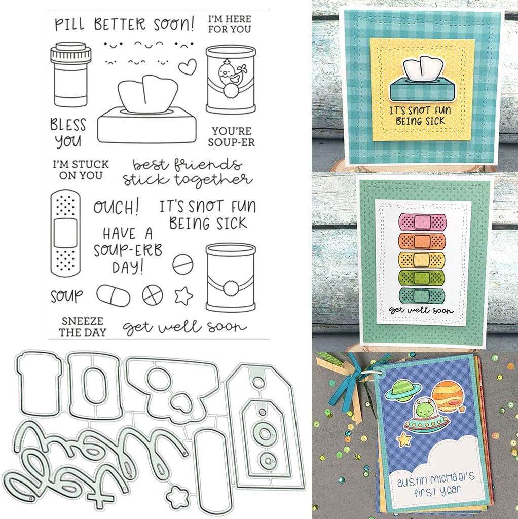 Sick Silicone Clear Stamp and Die Sets for Card Making, DIY Embossing Photo Album Decorative Craft
