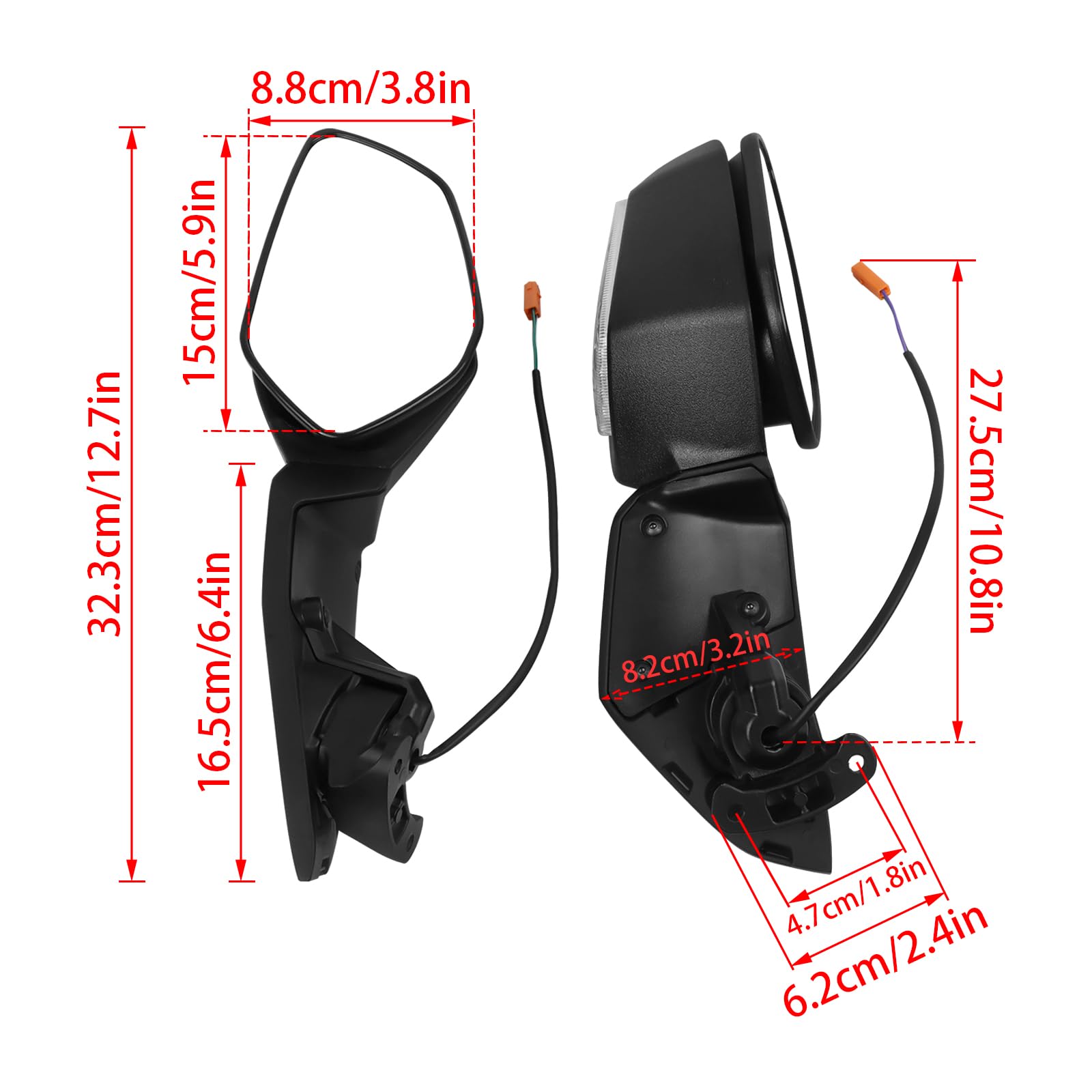 HAONEL Side Rearview Mirror with Turn Signal Light