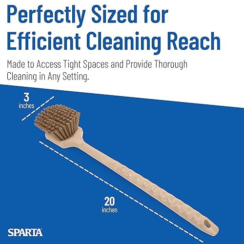 Vista 12 de SPARTA 40501EC14 Cepillo de plástico grande para fregar, cepillo de cocina, cepillo utilitario con mango largo para limpieza, 20 pulgadas, azul