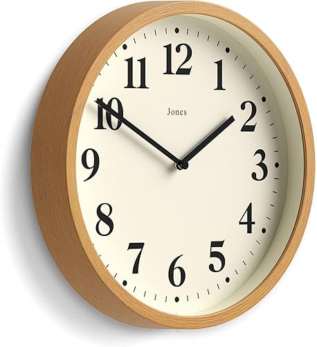 Miniatura 2 de JONES CLOCKS Lodge - Reloj de pared  Reloj moderno pequeño  10 pulgadas  Madera sintética mediana  Estilo clásico para cocina, sala de estar u