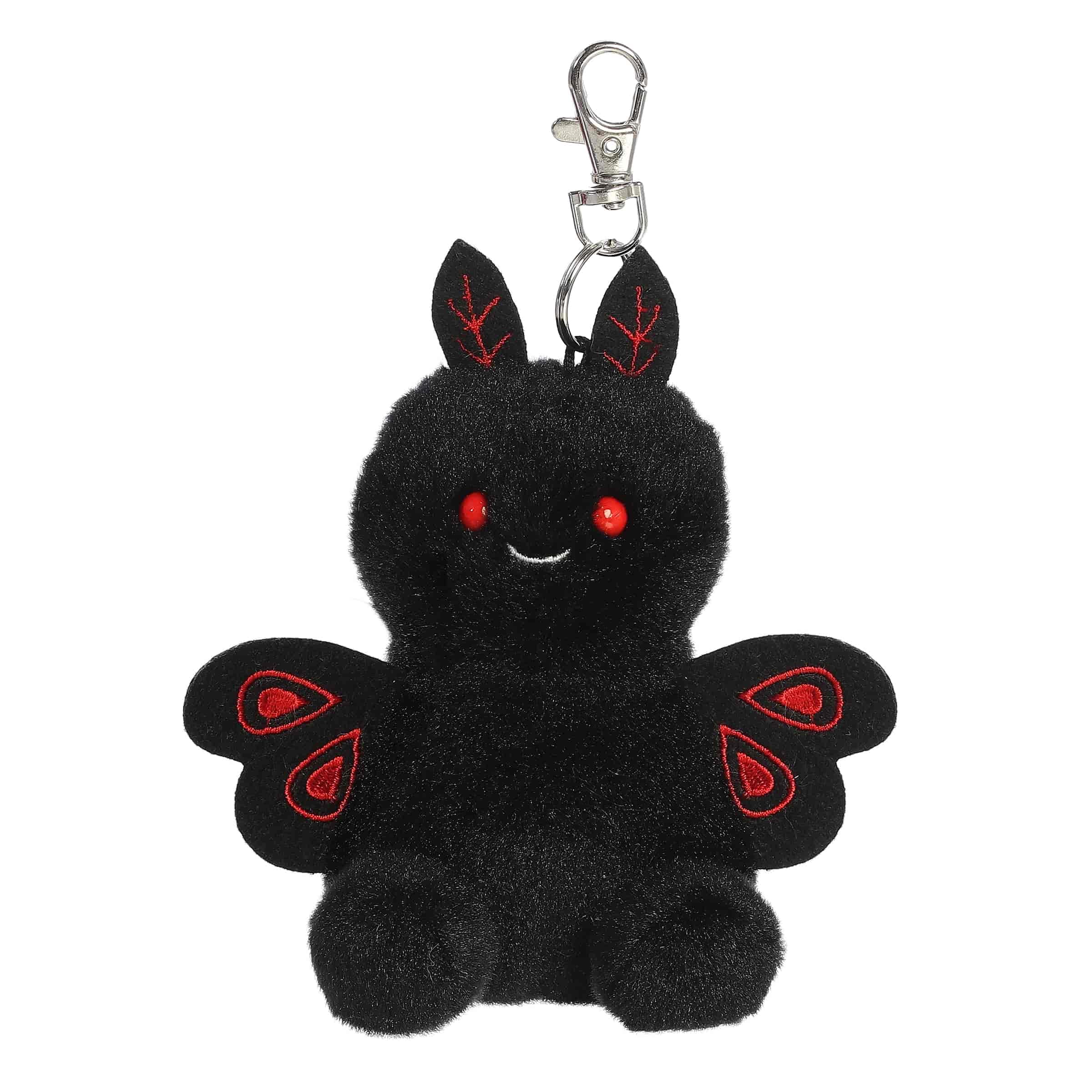 Aurora® Adorable Palm Pals™ Mortimer Mothman™ Clip-On - Fun Collectible Plush For Kids and Adult Collectors - Perfect for Decorating Rooms and Birthday Gifts - Black 4 Inches