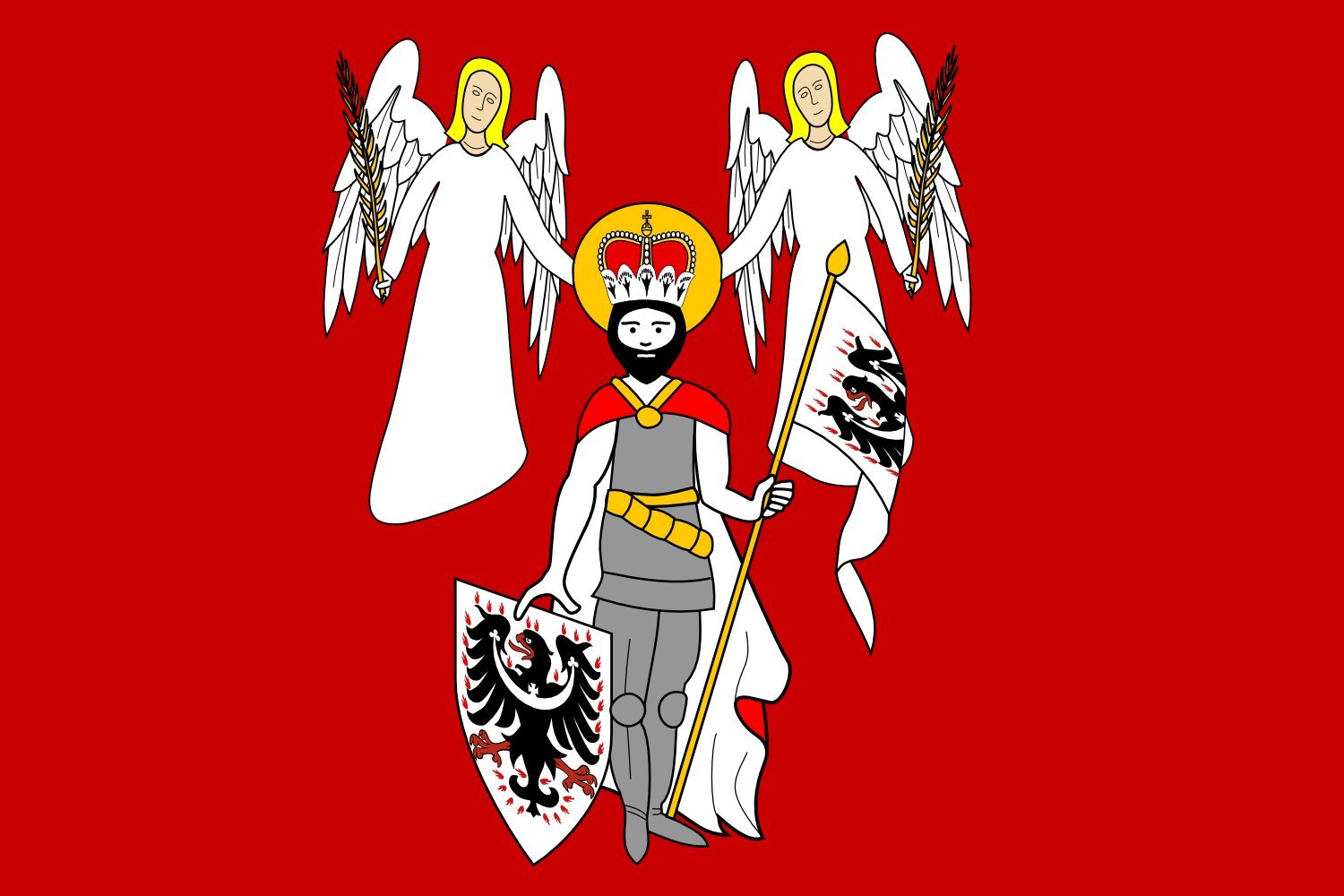 Drapeau XL Chocen CZ avec coat of arms pour mat extérieur