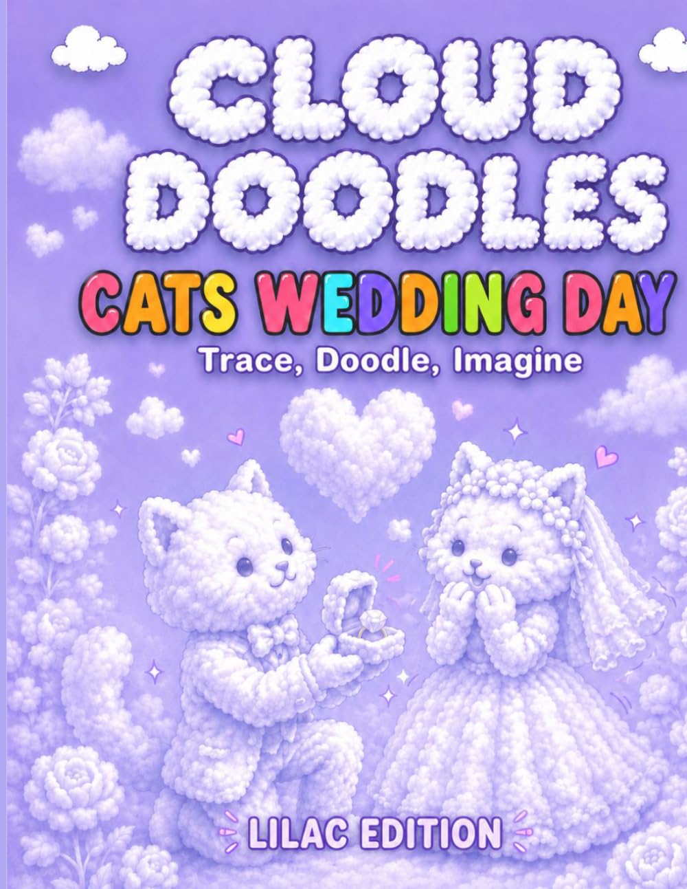 Cloud Doodles Cats Wedding Day Lilac Edition: Trace Doodle Imagine An Activity Book with a Difference