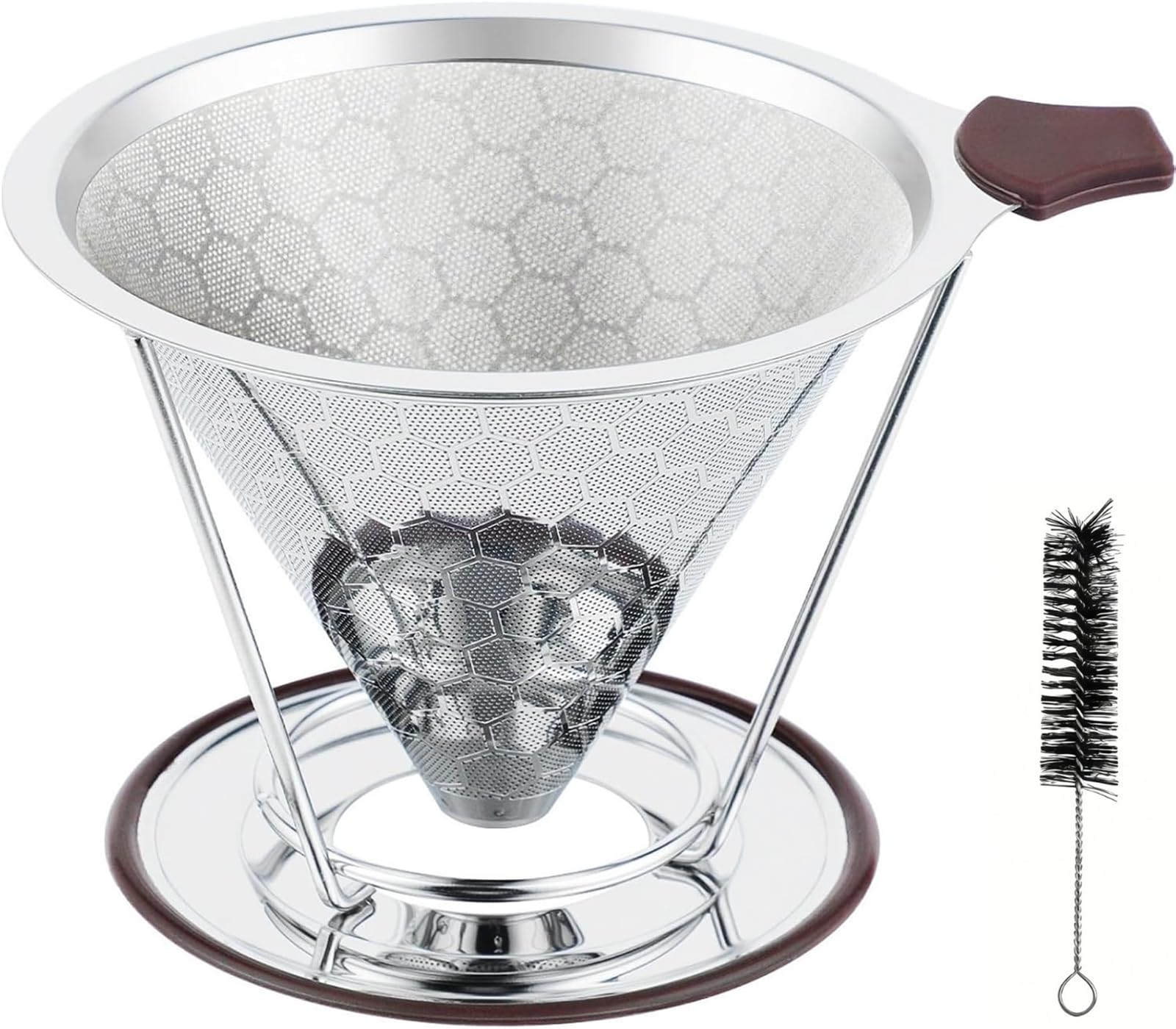 Reusable Stainless Steel Pour Over Coffee Dripper, Paperless V60 Filter