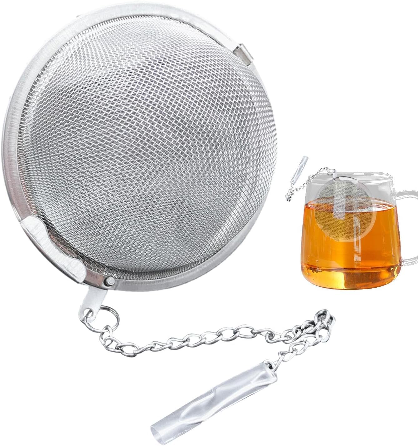 Stainless Steel Mesh Tea Ball, Extra Fine Mesh Tea Infuser for Loose leaaf Tea, Premium Tea Filter Tea Interval Diffuser, Tea Strainers Tea Infuser Strainer Filters for Tea (7CM)