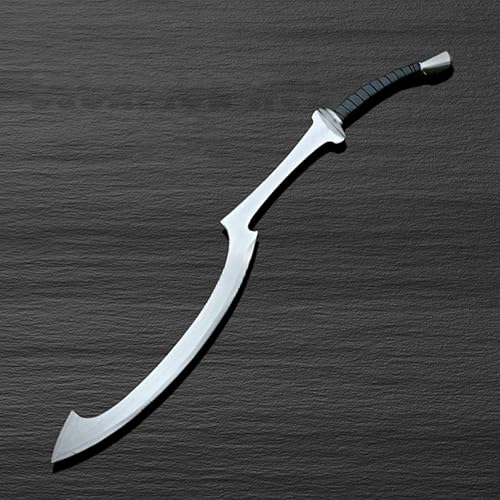Espada egipcia Khopesh hecha a mano, hoja de acero de alto carbono de 28 pulgadas, mango de acero con envoltura de cuero, incluye funda de cuero,