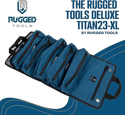 Miniatura 4 de Rugged Tools Titan23-XL - Rollo de herramientas - Rollo de llaves y organizador - Bolsa de herramientas de lona y bolsa de herramientas para