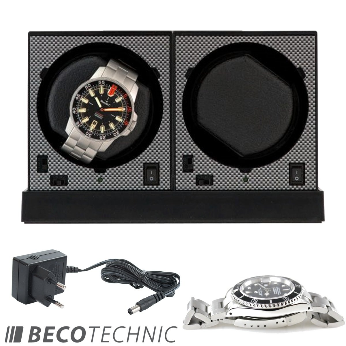 Uhrenbeweger Boxy CARBON EDITION PRO2 Base MED - Kollektion 2025 von Beco Technic