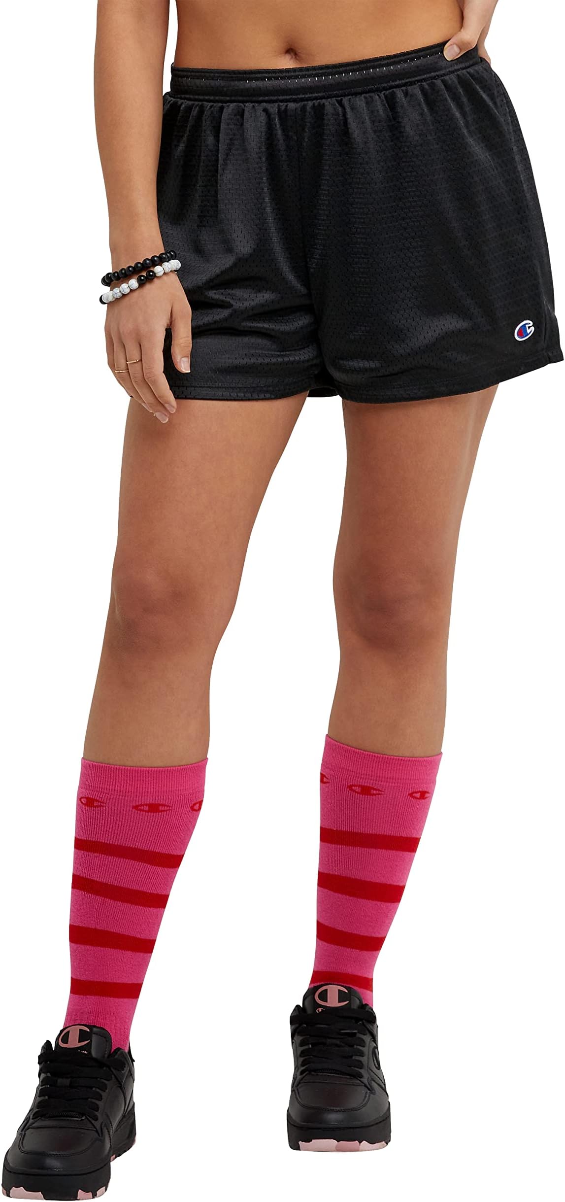 Champion Women's Shorts, Mesh Pull-on Shorts, Loose Mesh Shorts, Athletic Mesh Shorts, 4"
