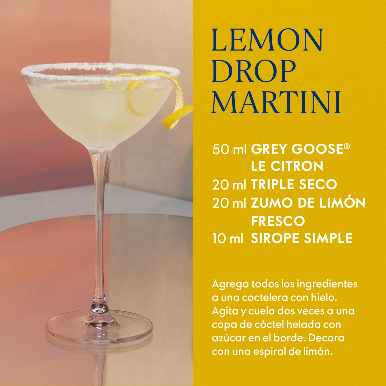 GREY GOOSE Le Citron, ALC. 40 %, 100 cl / 1 l, vodka francés de premium elaborado con vodka GREY GOOSE y con la esencia de limones de la región francesa de Menton