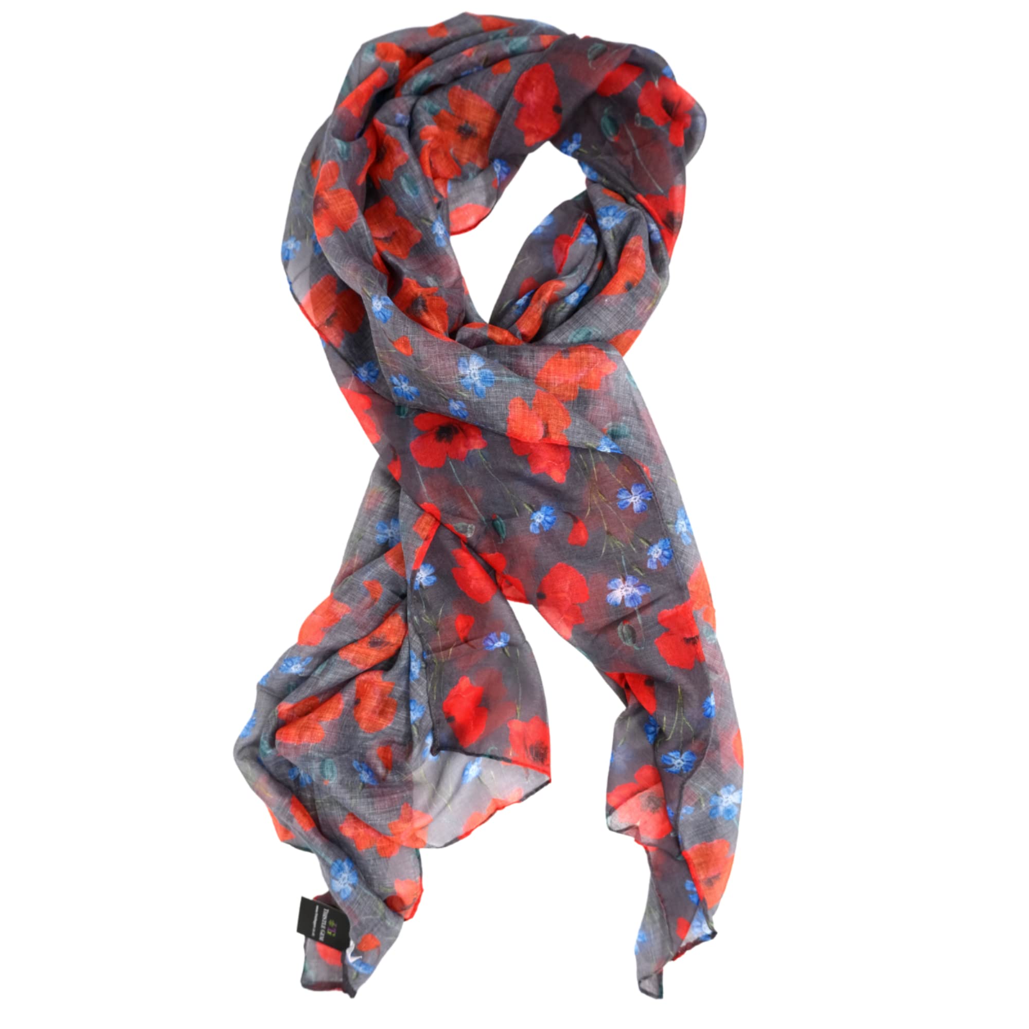 Thistle Gem Poppy Scarf Remembrance Day (Grey)