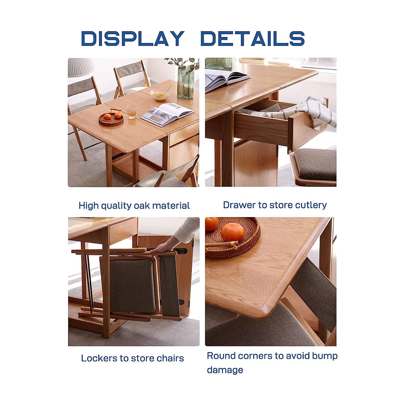 折りたたみダイニングテーブル✨ 万能ドロップリーフダイニングテーブル ロック可能 折りたたみダイニングテーブル✨ 万能ドロップリーフダイニング