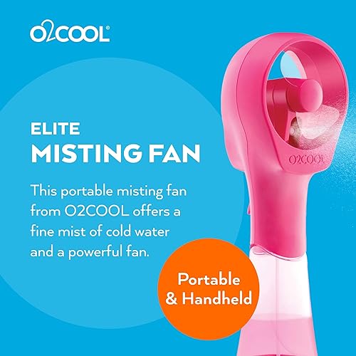 Miniatura 2 de O2COOL Ventiladores de nebulización de agua portátiles con batería Elite (Raspberry)..