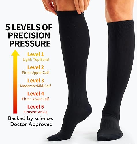 Miniatura 3 de Calcetines de compresión para mujeres y hombres (3 pares) El mejor apoyo para enfermeras, correr, senderismo, recuperación y calcetines de vuelo