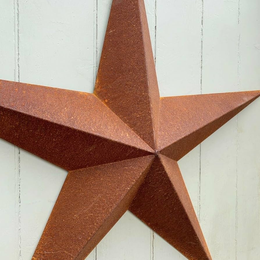 CVHOMEDECO Country Rustic Antique Metal Barn Star Burundi