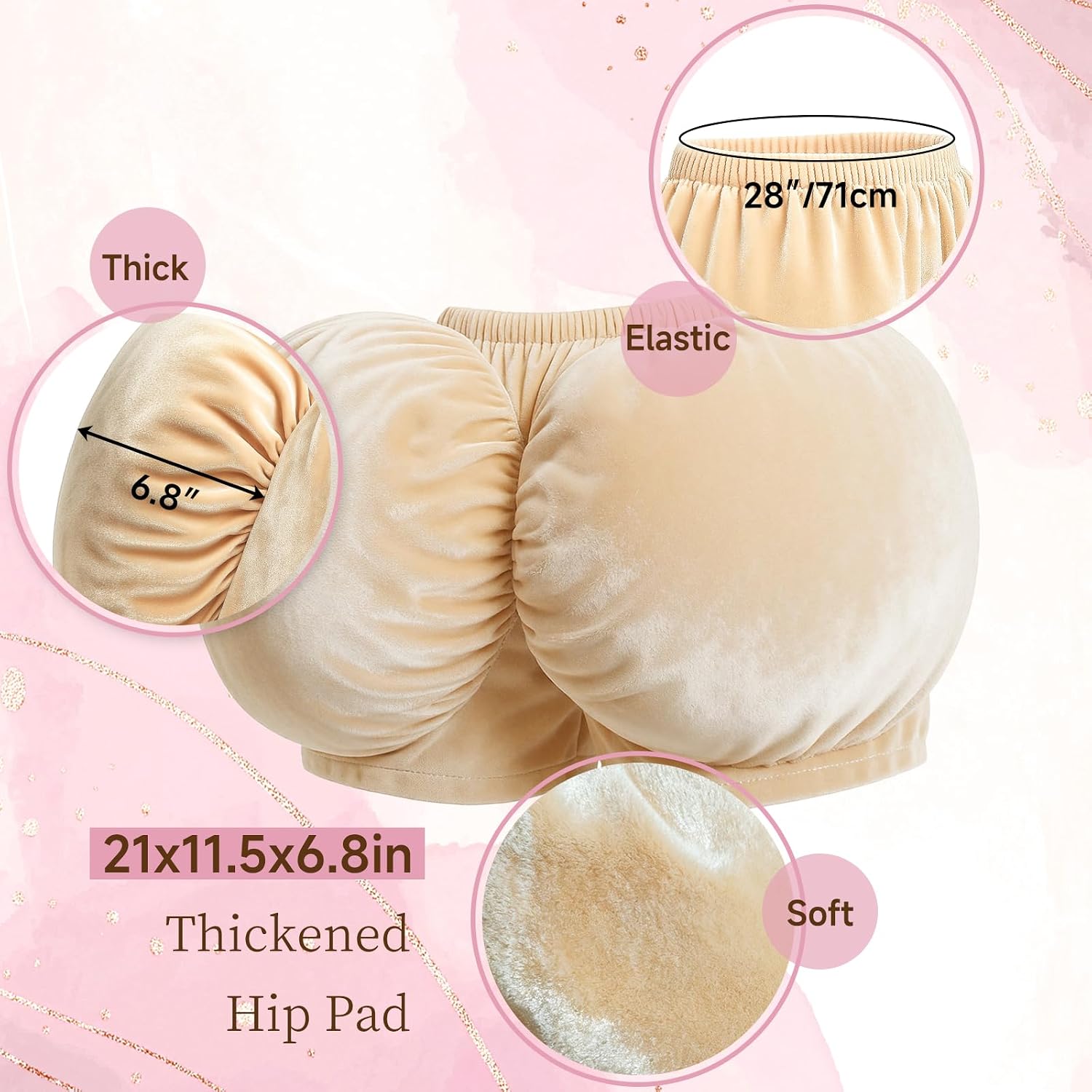 Fake Butt, Big Butt Fat Suit for Old Lady Costume for Women Funny Santa Claus Grandma Costume Accessories for Halloween Christmas Dress Up Party Novelty Prank Gag Gifts for Adults