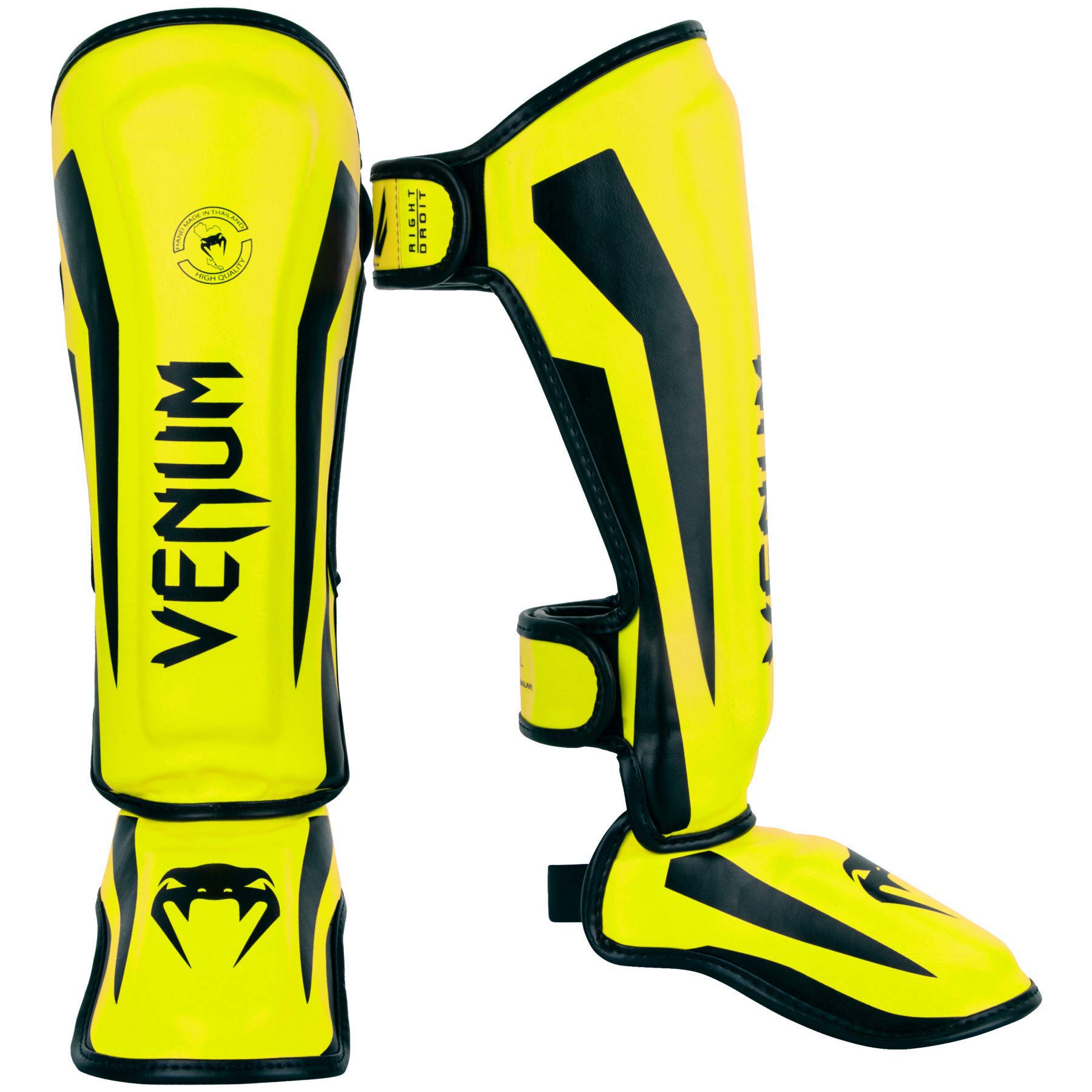 Venum, Elite Shin Guards Kids, Unisex Kids, M, Neo Yellow